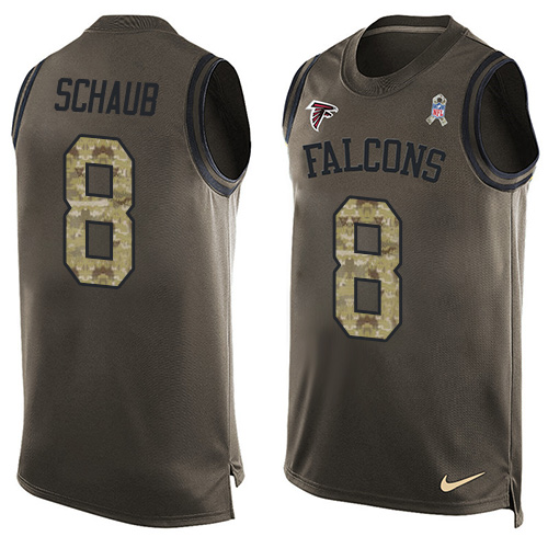 Men's Limited Matt Schaub Nike Jersey Green - #8 Salute to Service Tank Top NFL Atlanta Falcons